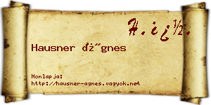 Hausner Ágnes névjegykártya